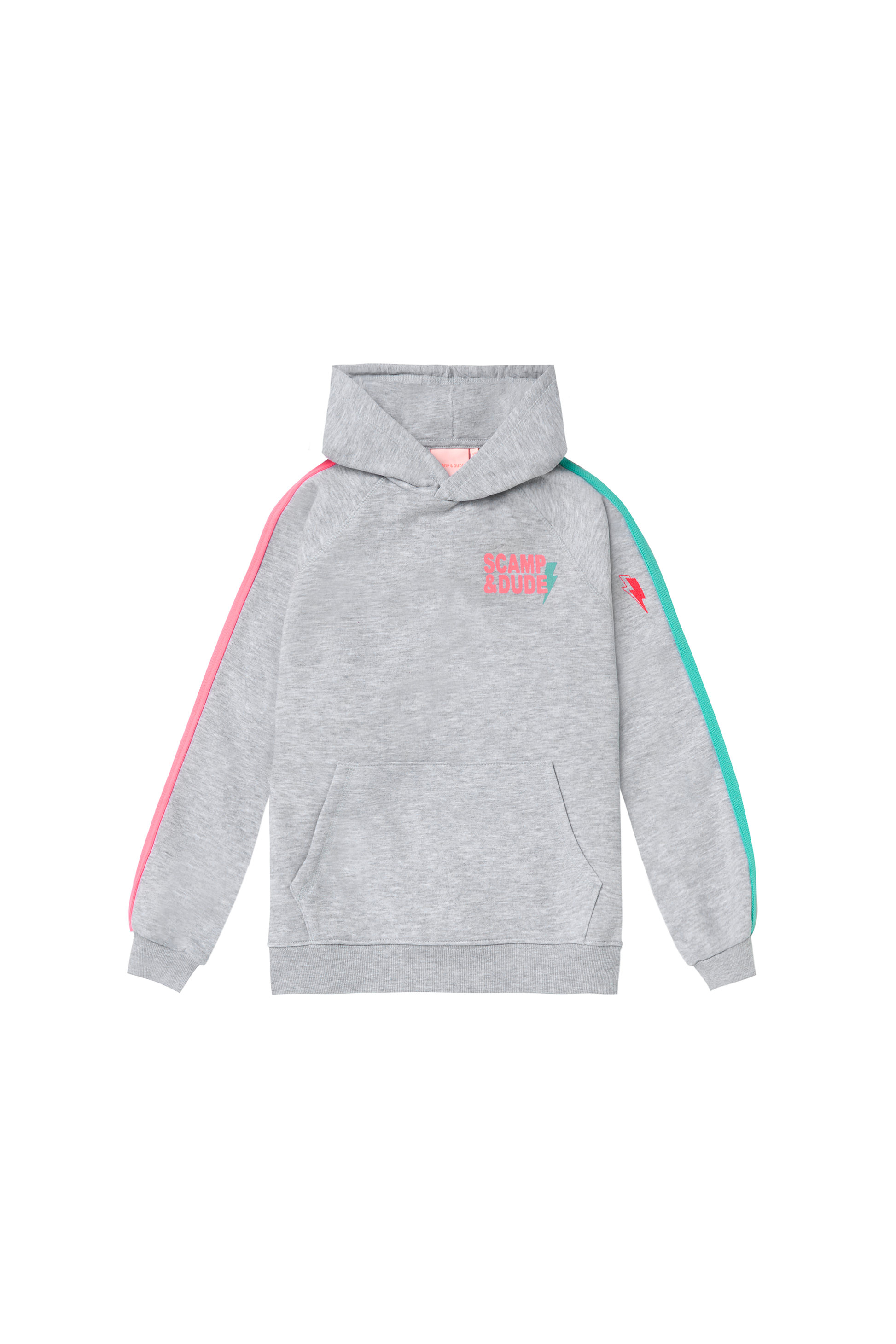 Kids Light Grey Marl Colourblock Hoodie
