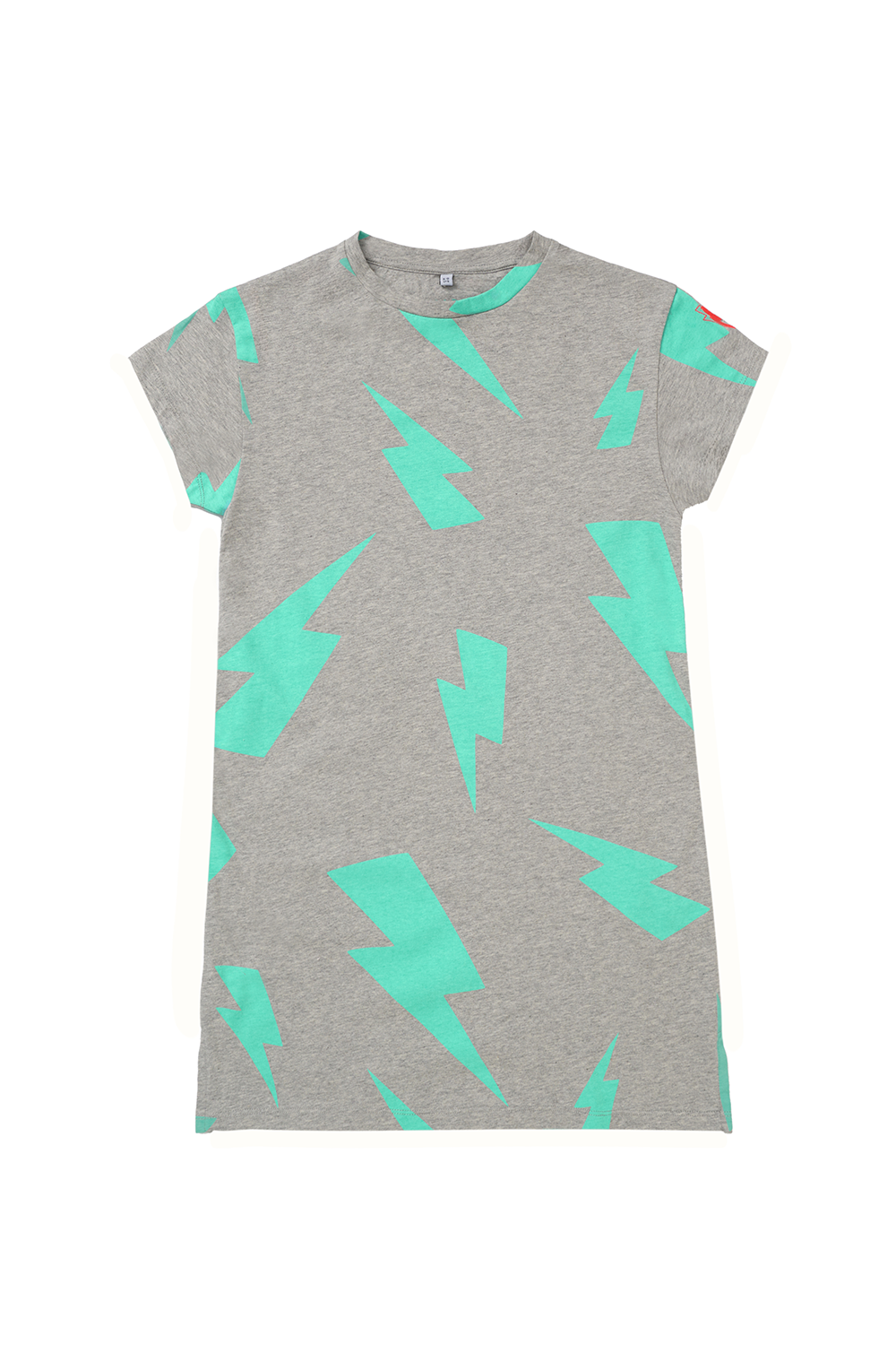 Kids Grey Marl with Green Bolt T-Shirt Dress
