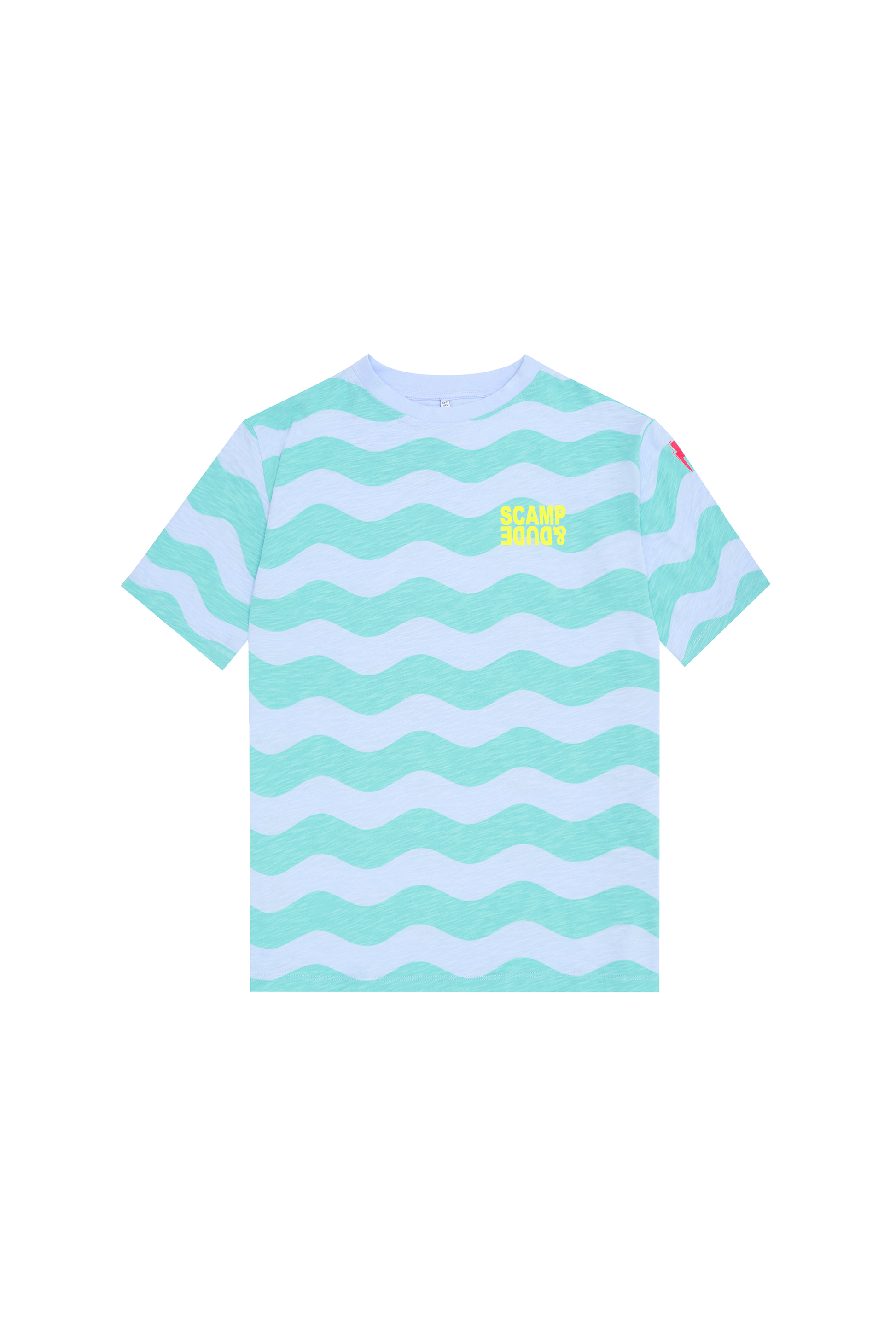 Kids Blue with Green Wave Stripe T-Shirt