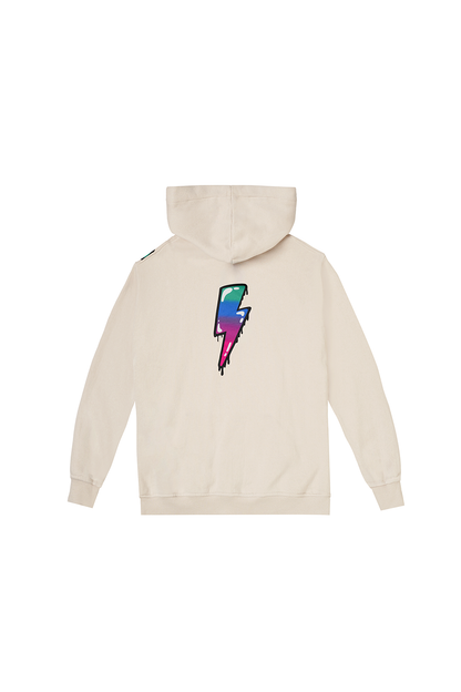 Kids Grey Bubble Graffiti Slogan Oversized Drop-Sleeve Hoodie