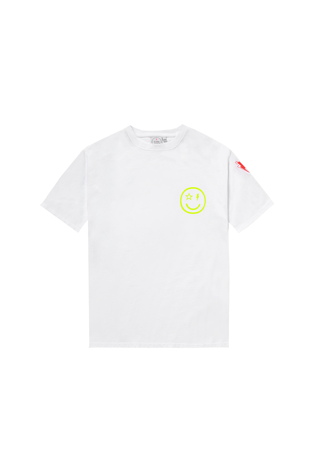 Kids White with Neon Yellow Smile Back Slogan Relaxed T-Shirt