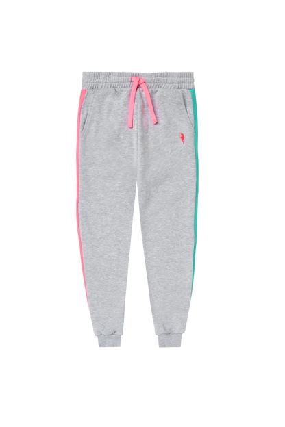 Kids Light Grey Marl Colourblock Joggers