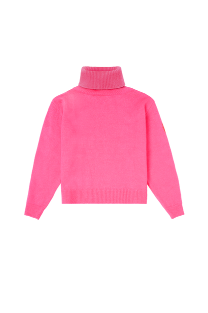 Pink Turtleneck Knitted Jumper