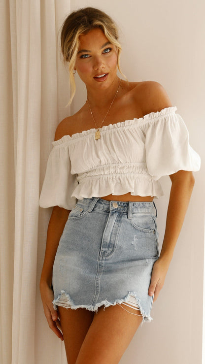 Tammy Mini Skirt - Light Denim