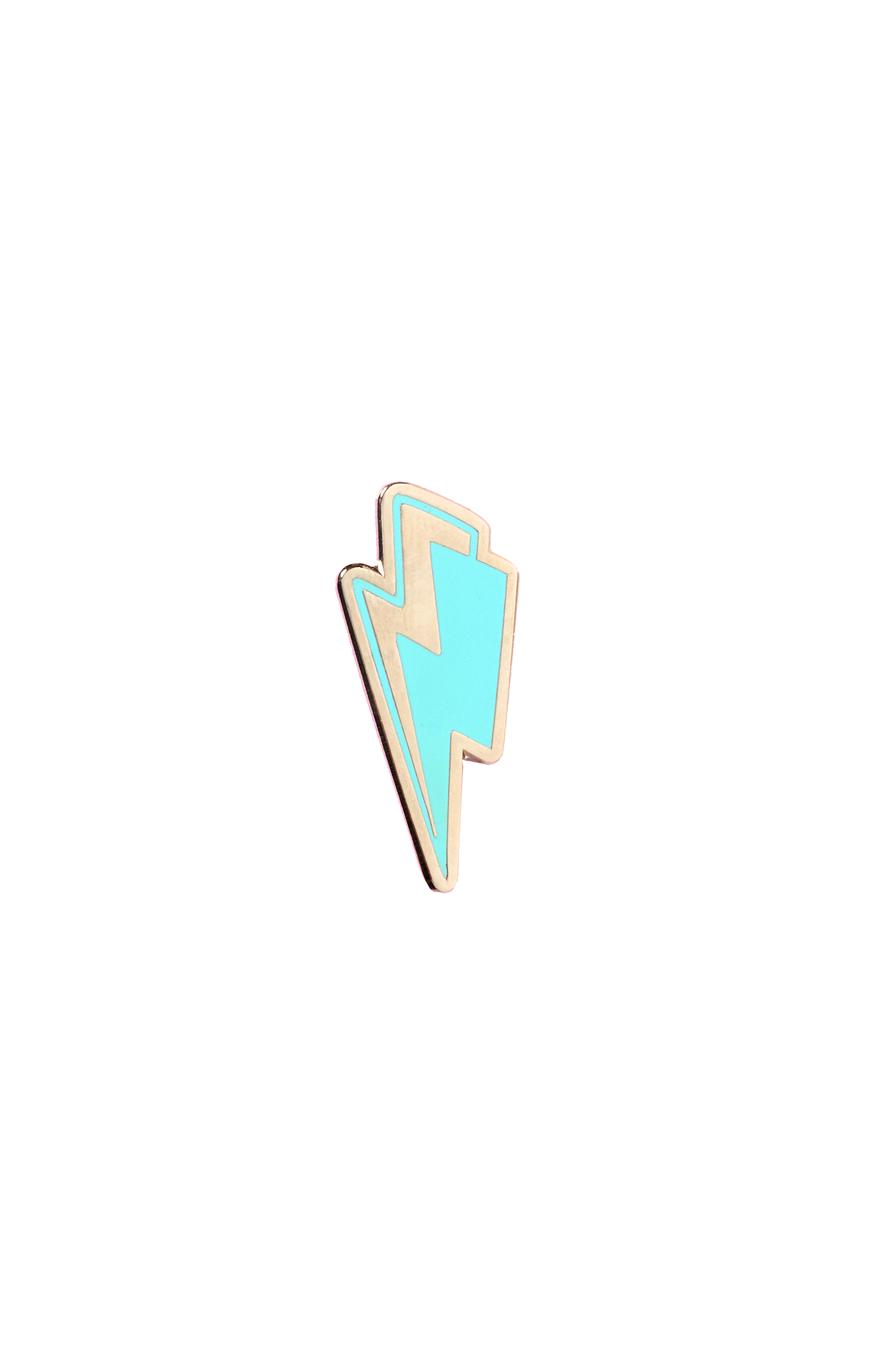 Blue Lightning Bolt Pin Badge