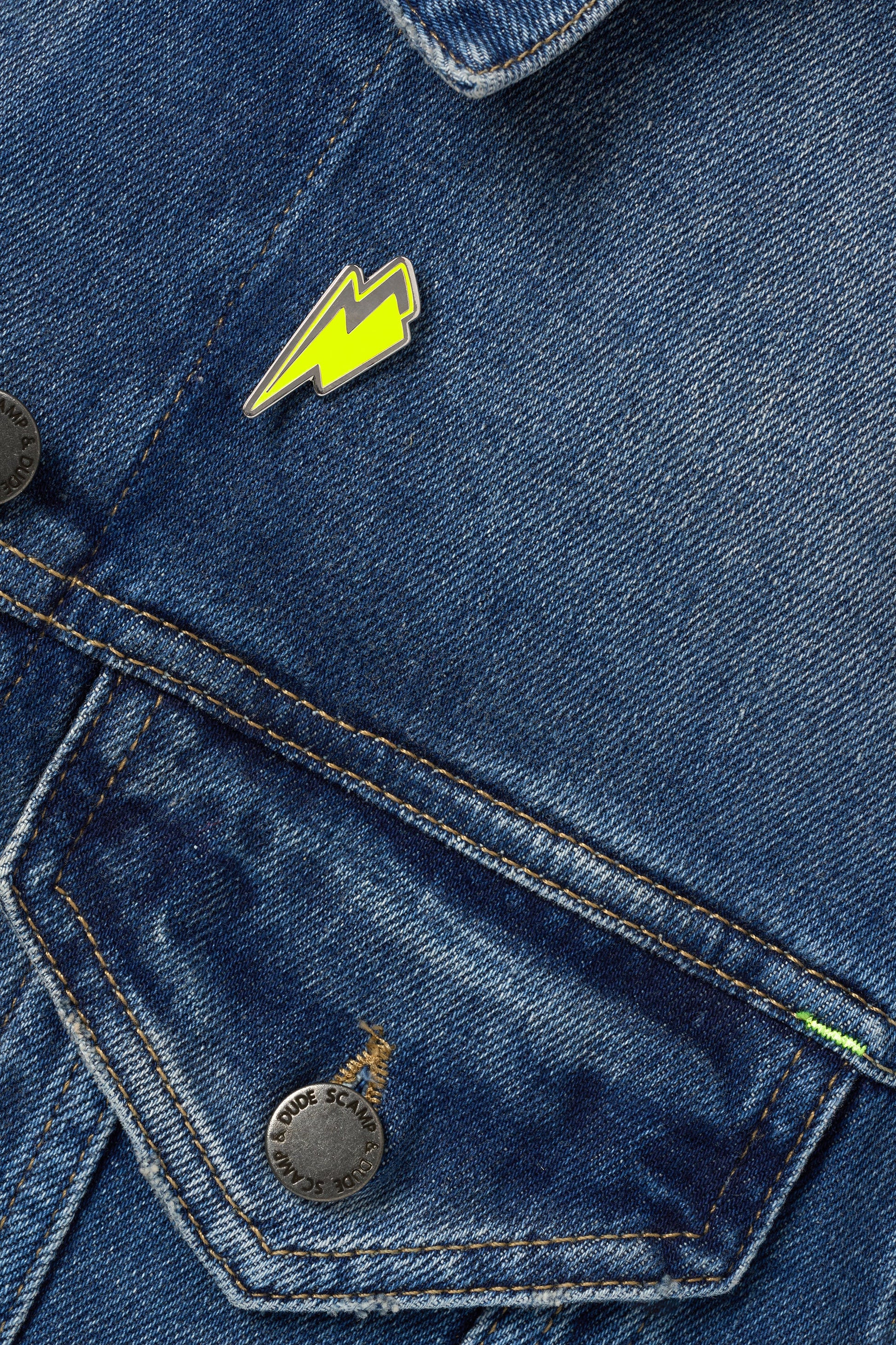 Yellow Lightning Bolt Pin Badge
