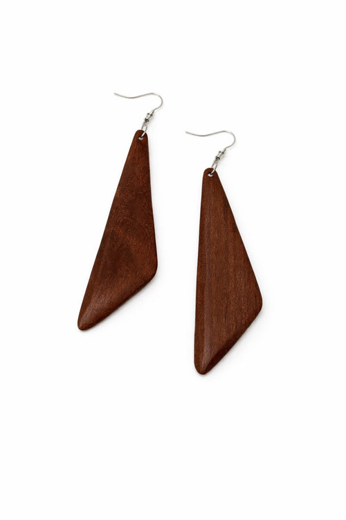 Beachwood Large Wood Triangle Dangle Earrings