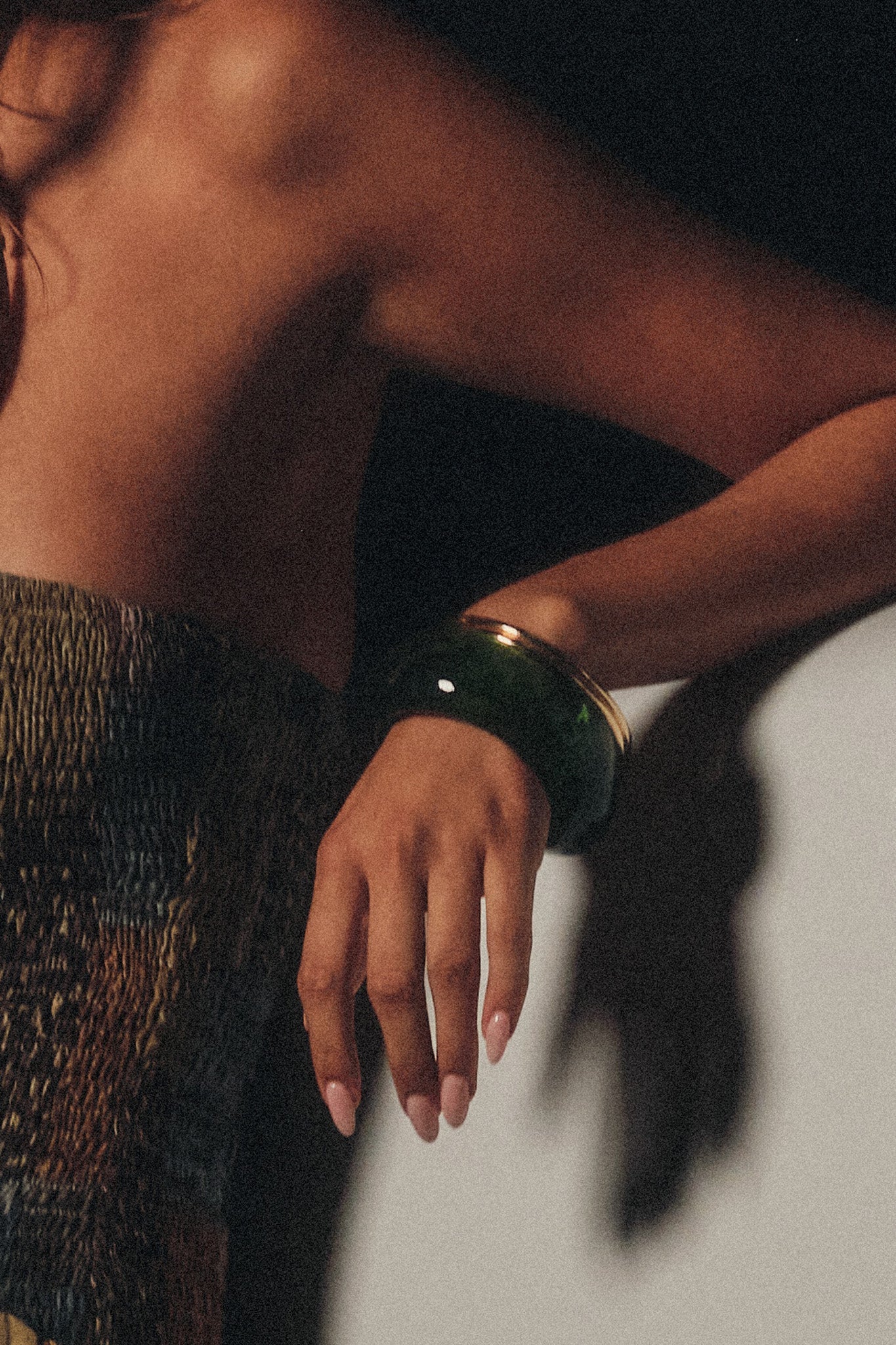Bernardino Marble Resin Wavy Bangle Bracelet