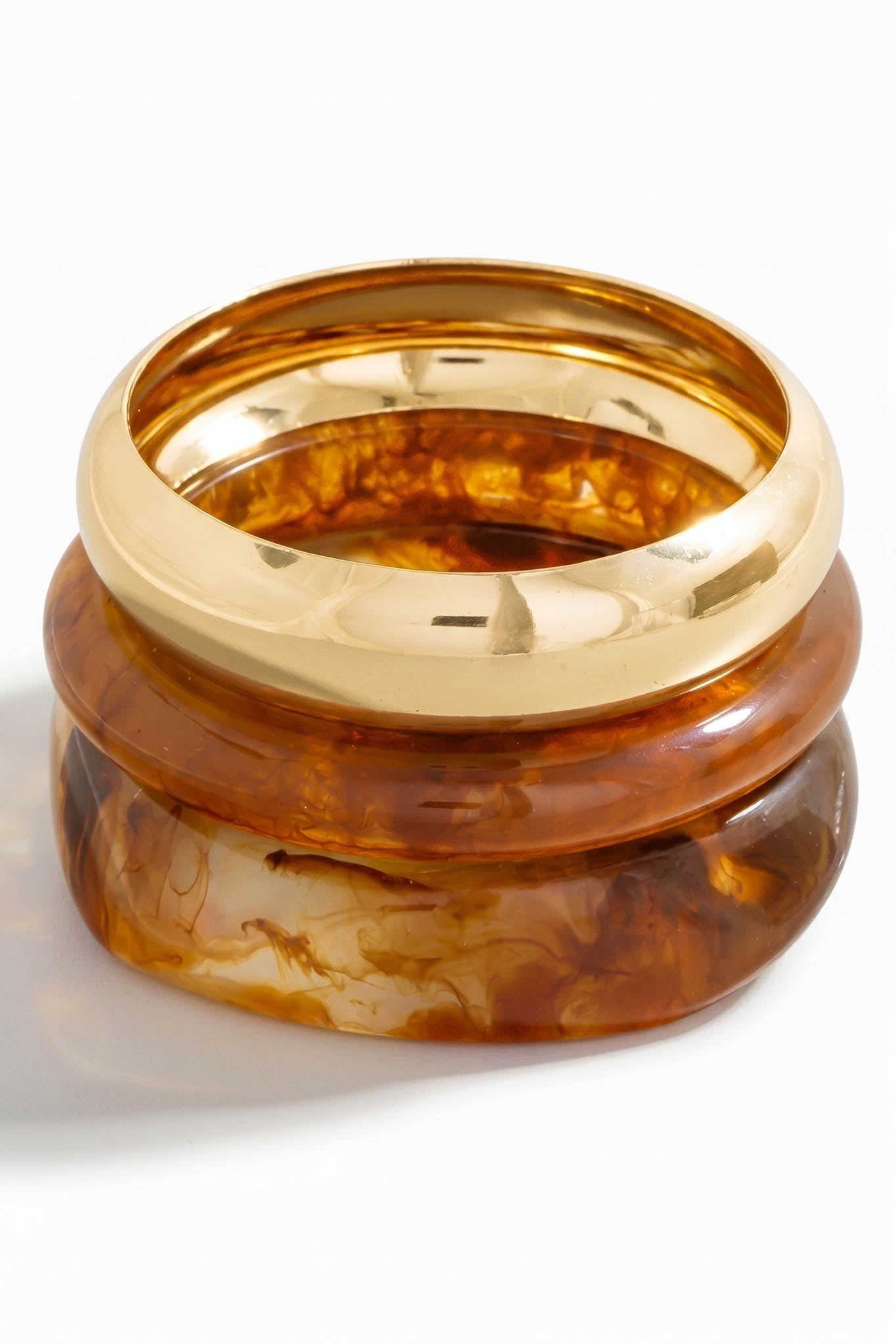 Moraga Marble Resin and Metallic Bracelet Set