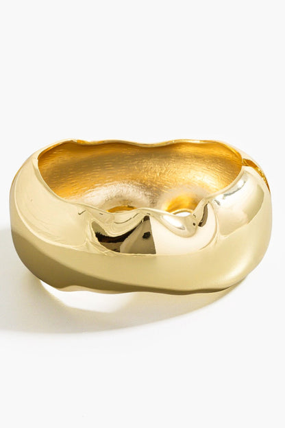 La Brea Warped Gold Hinge Bangle Bracelet