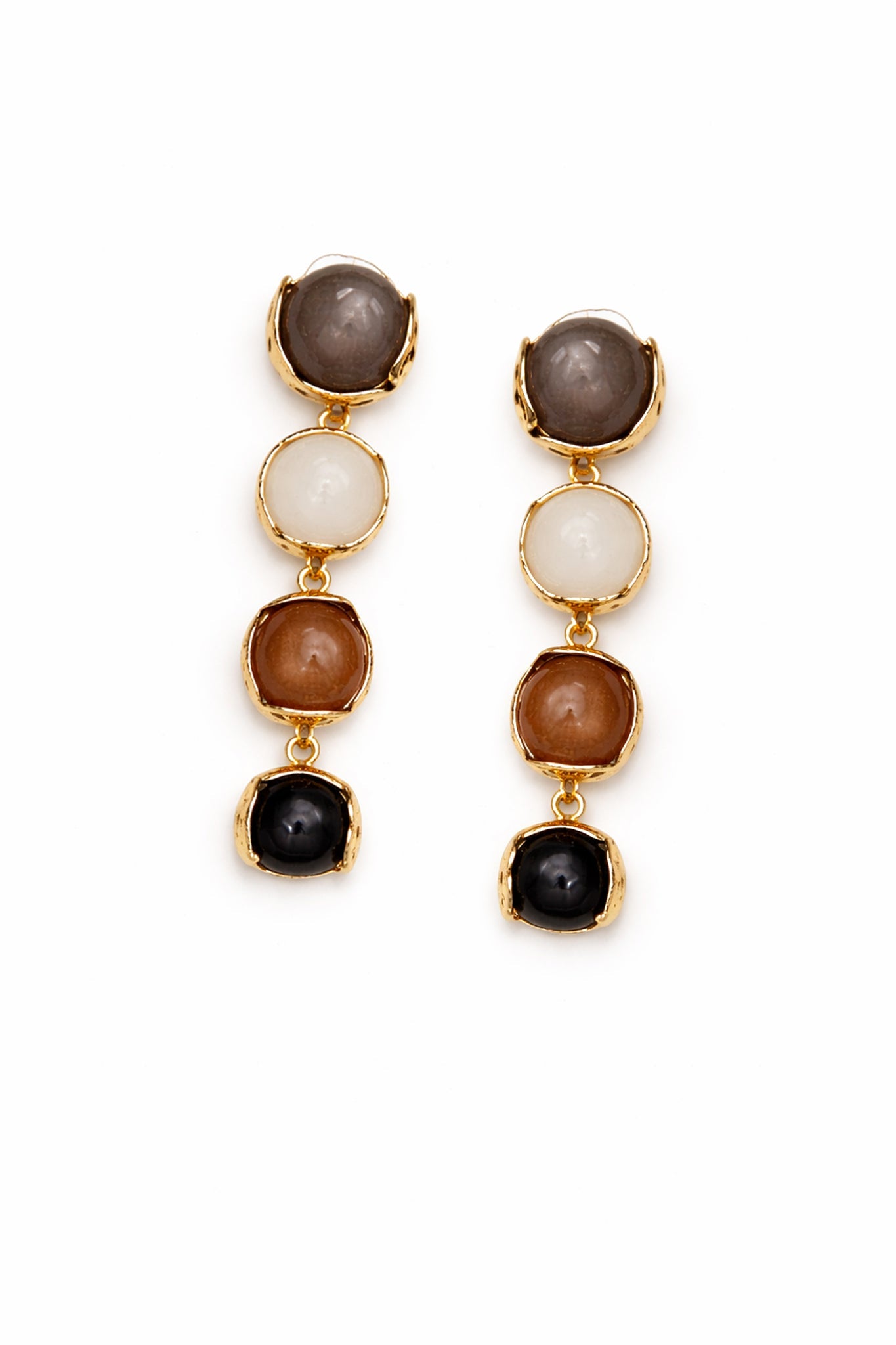 Sierra Marble Resin and Gold Dangle Earrings
