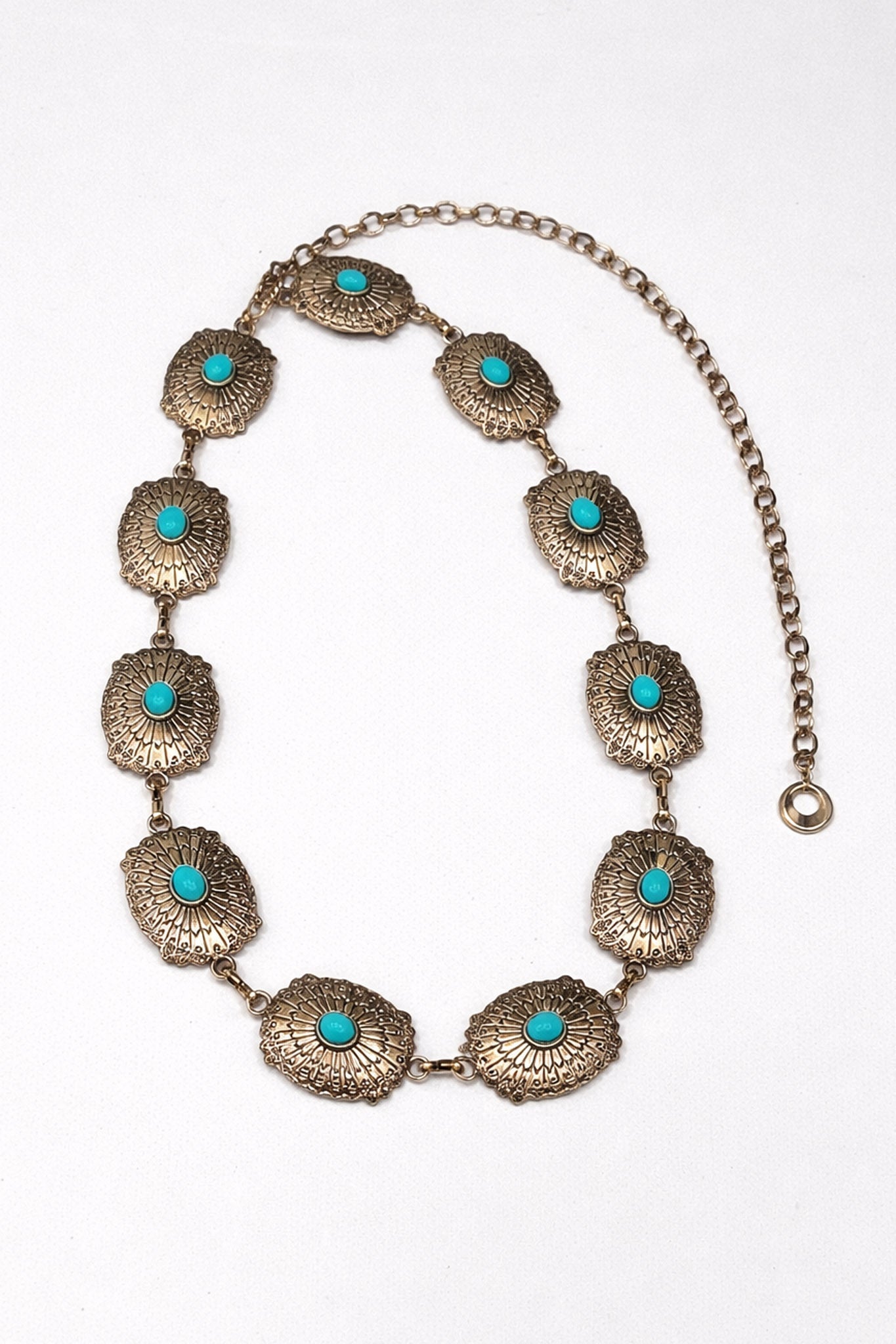 Mojave Gold Turquoise Concho Chain Belt