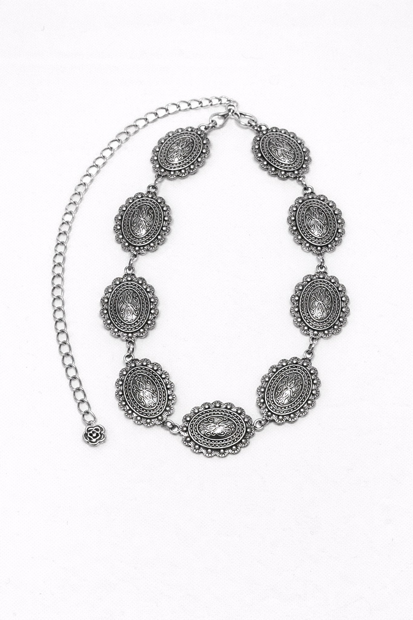 Silverado Ornate Silver Concho Chain Belt