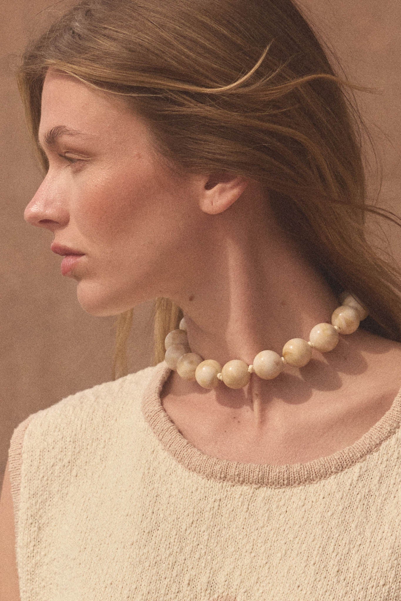 Rexford Marble Resin Large Bead Necklace