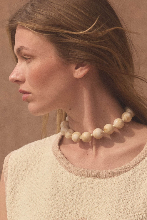 Rexford Marble Resin Large Bead Necklace