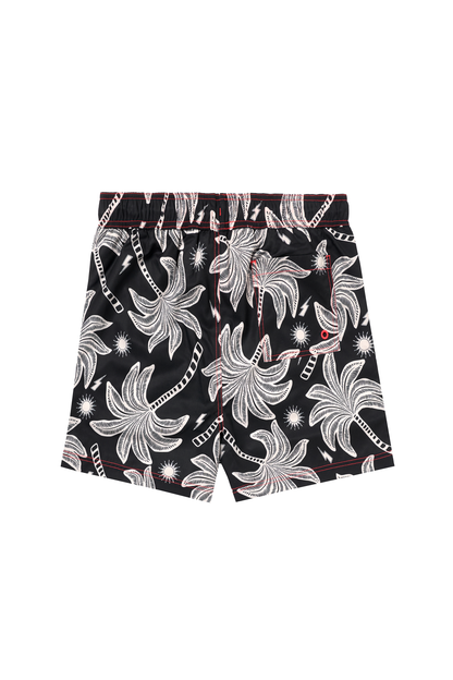 Men's Black with Off White Palm Spring Swim Shorts