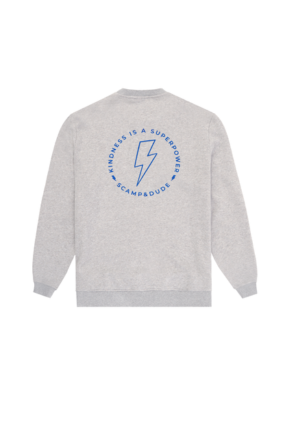 Men's Grey Marl Graphic Bolt Placement Sweatshirt