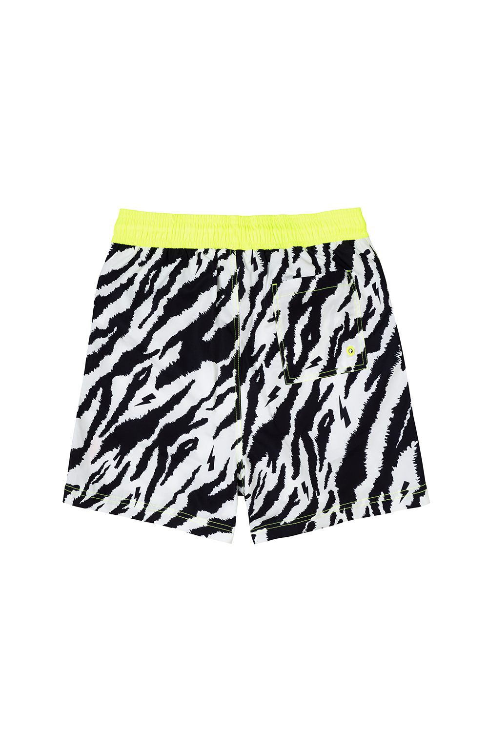 Men's Ivory with Black Shadow Tiger Swim Shorts