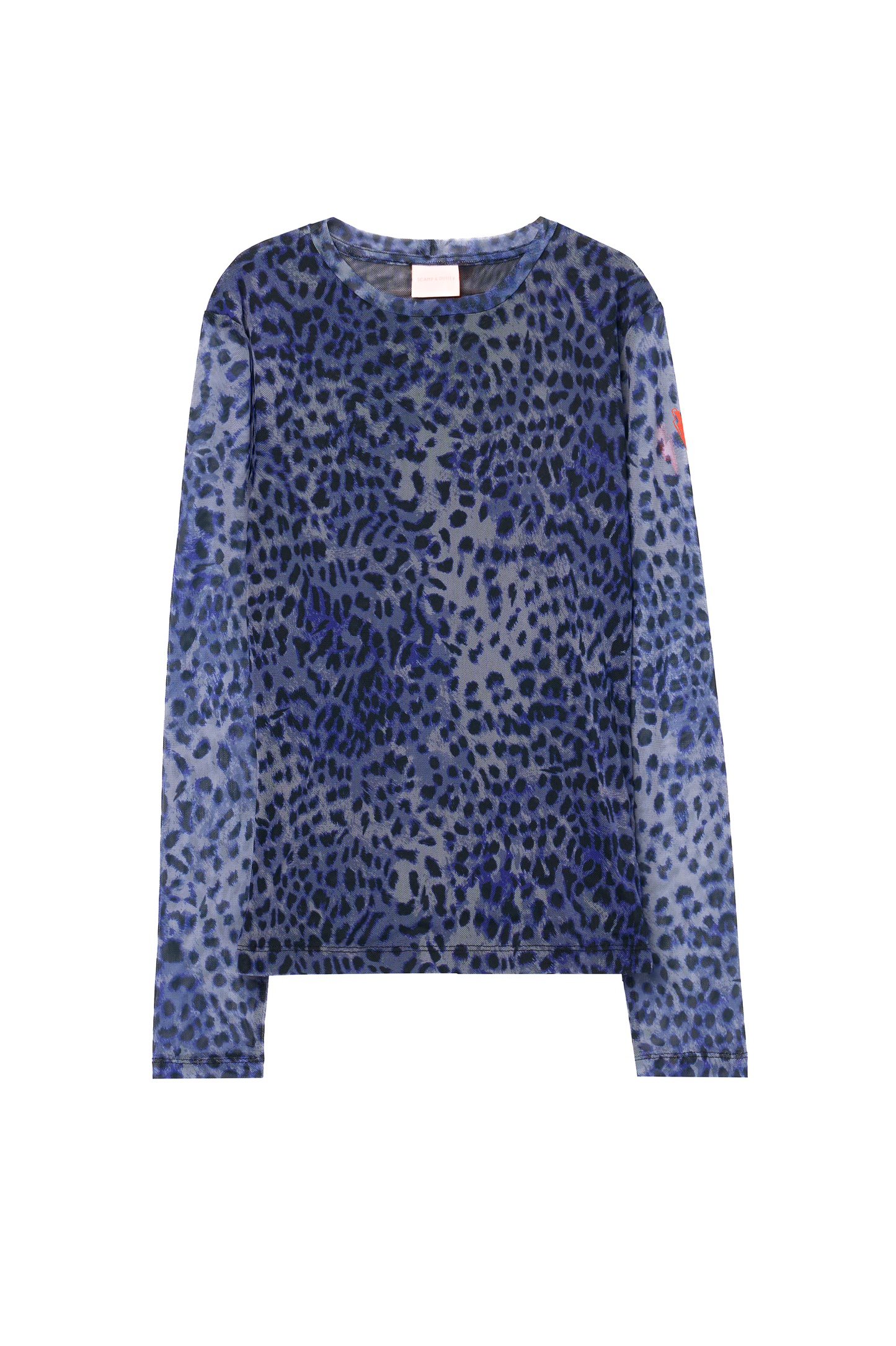 Navy Cheetah Mesh Top
