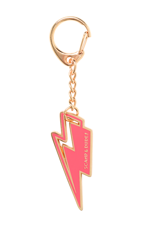 Coral Bolt Metal Keyring