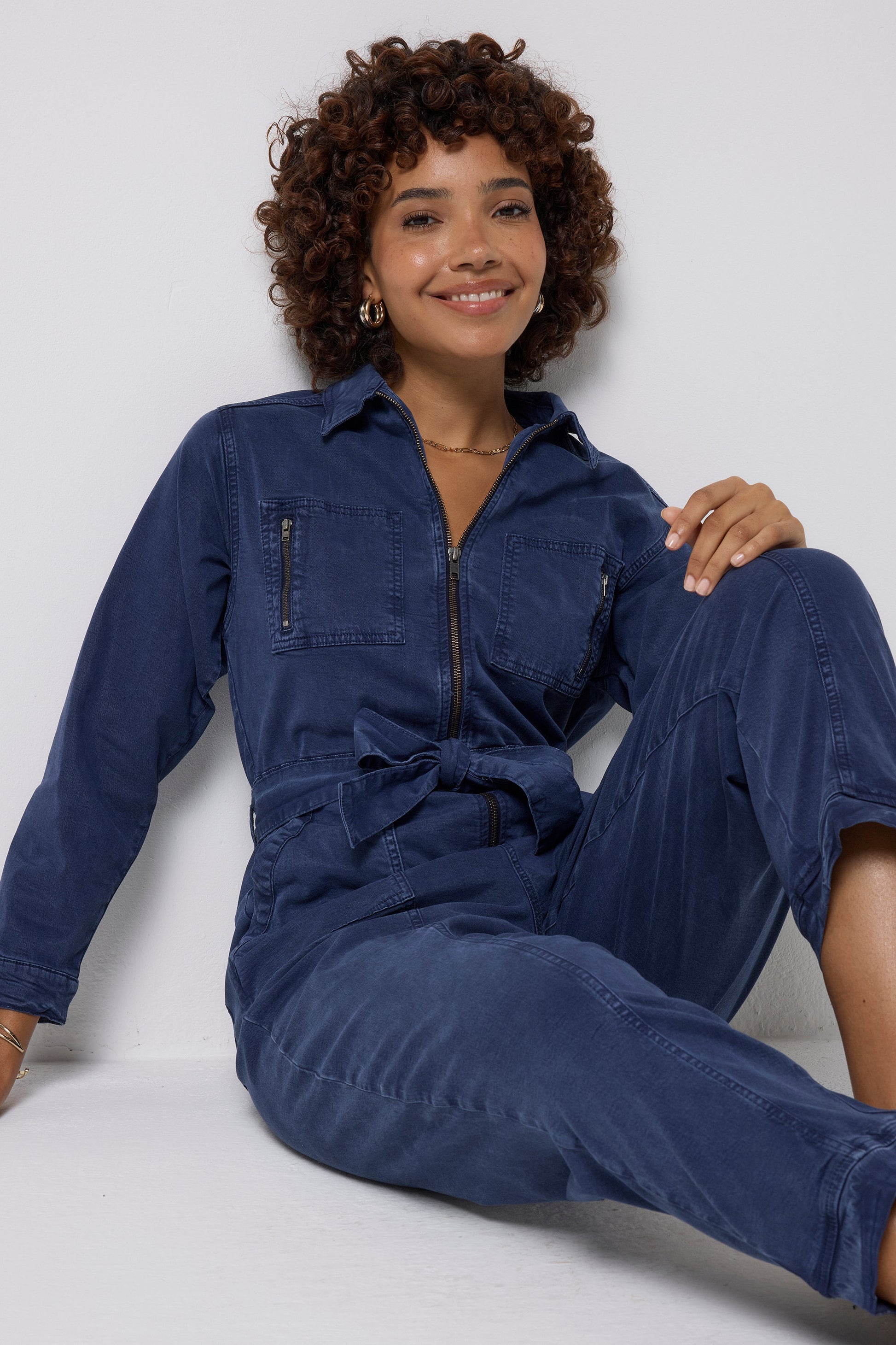 Ink Blue Utility Jumpsuit with TENCEL™ Lyocell