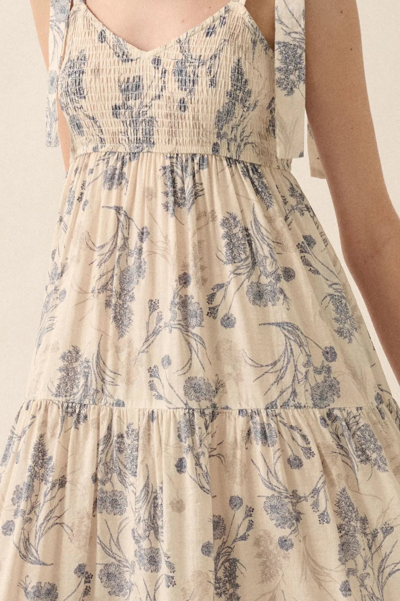 Sentimental Beauty Floral Tiered Ruffle Maxi Dress