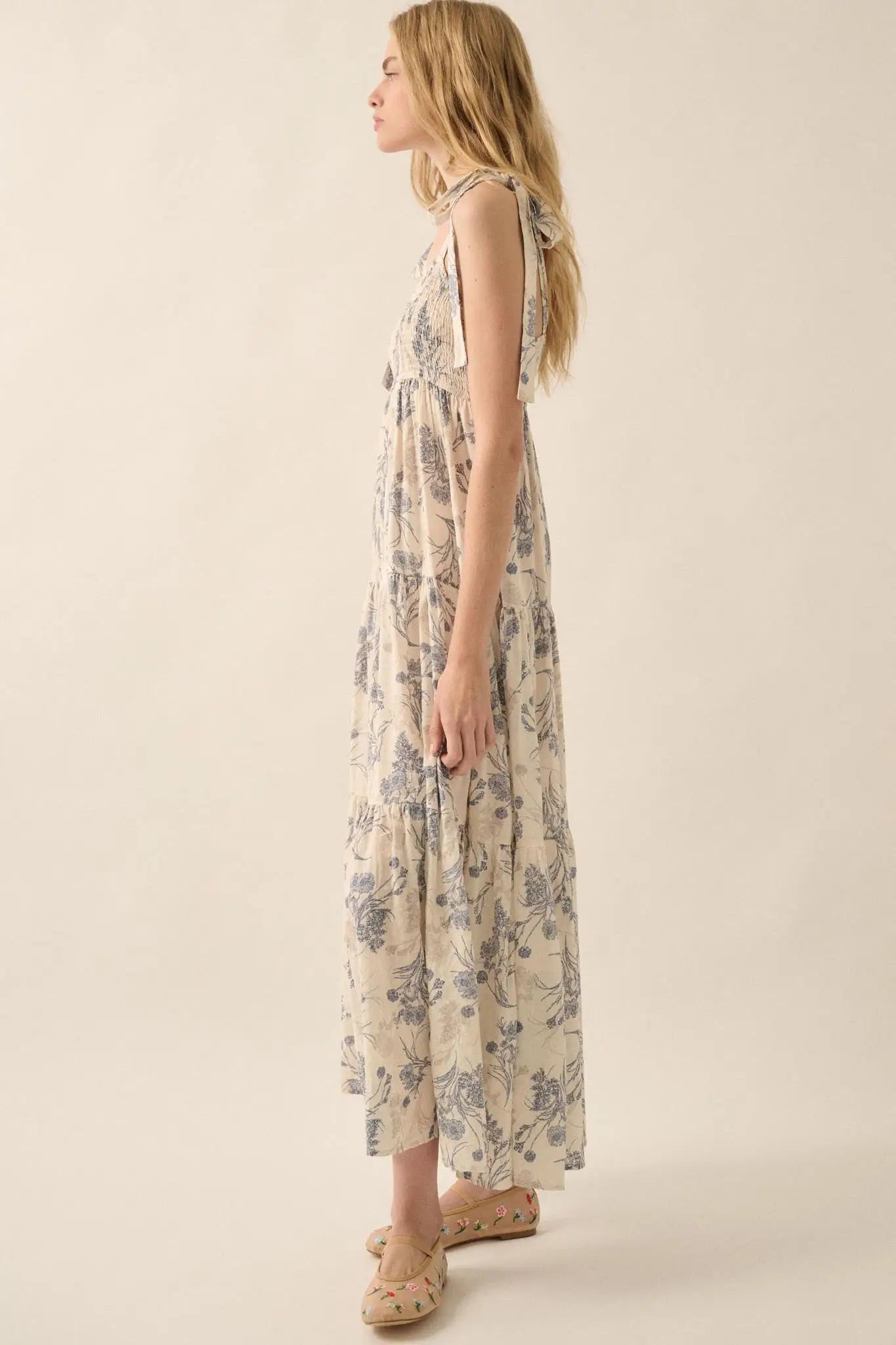 Sentimental Beauty Floral Tiered Ruffle Maxi Dress