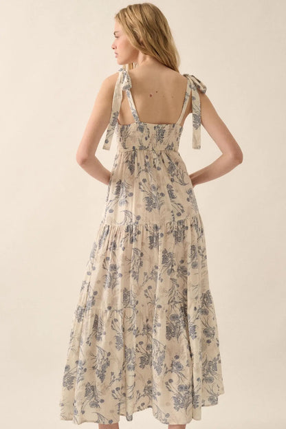 Sentimental Beauty Floral Tiered Ruffle Maxi Dress