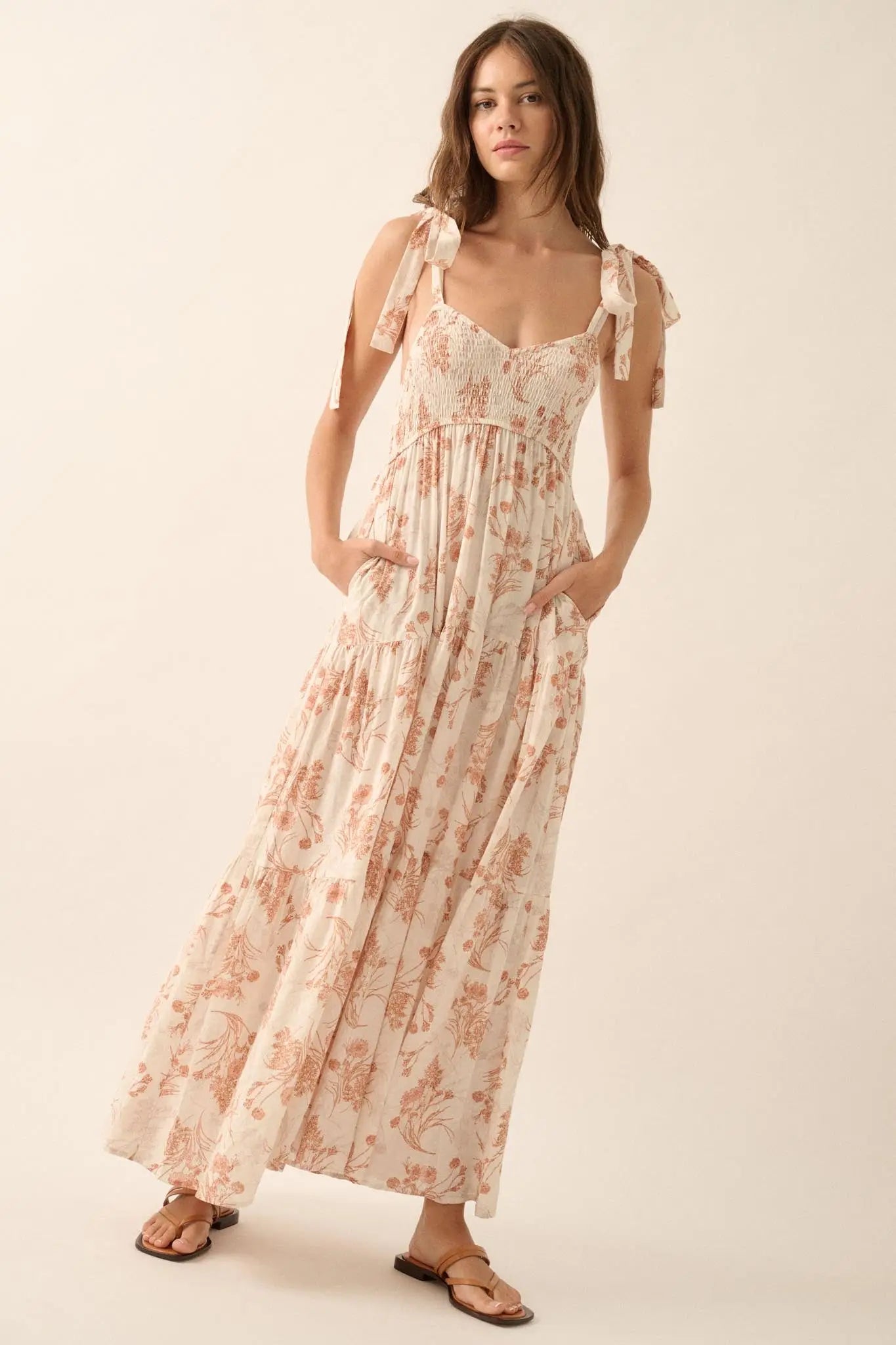 Sentimental Beauty Floral Tiered Ruffle Maxi Dress