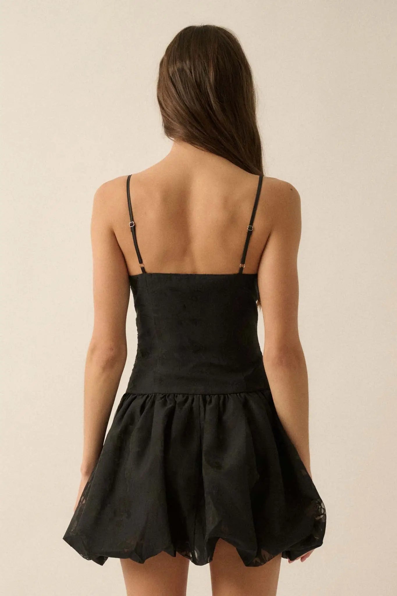 Dancing Blossoms Floral Burnout Bubble Mini Dress