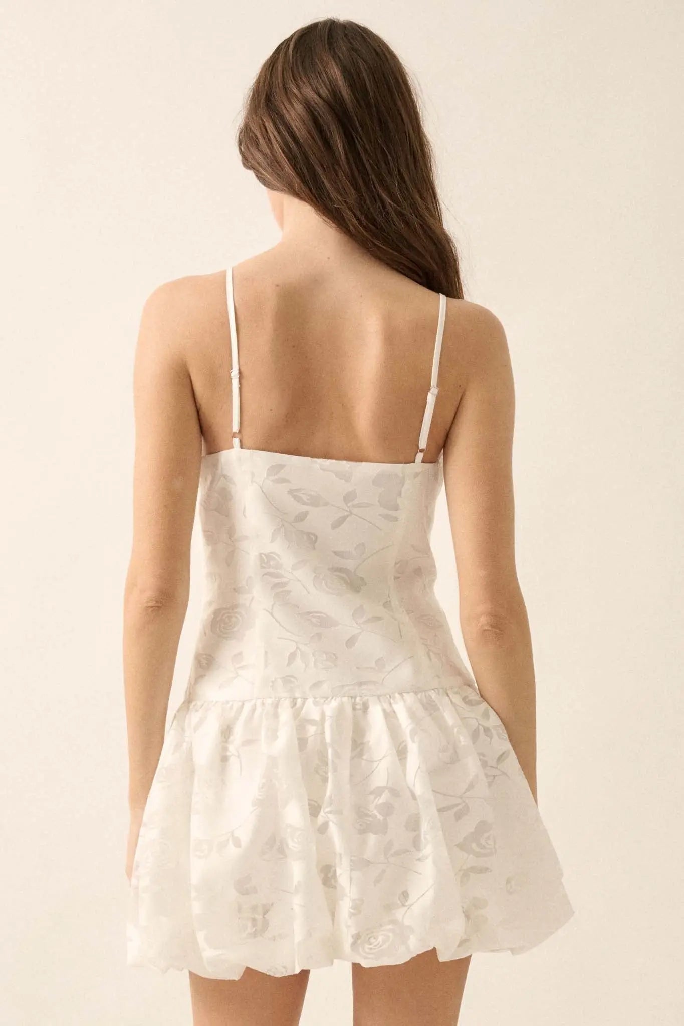 Dancing Blossoms Floral Burnout Bubble Mini Dress