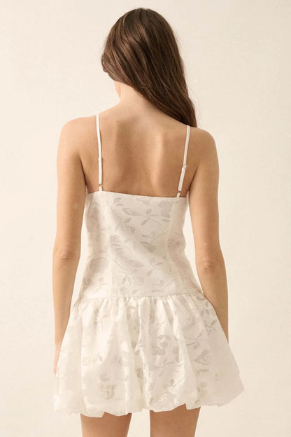 Dancing Blossoms Floral Burnout Bubble Mini Dress