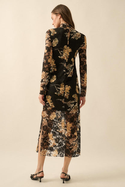 Blooming Memories Printed Floral Lace Midi Dress
