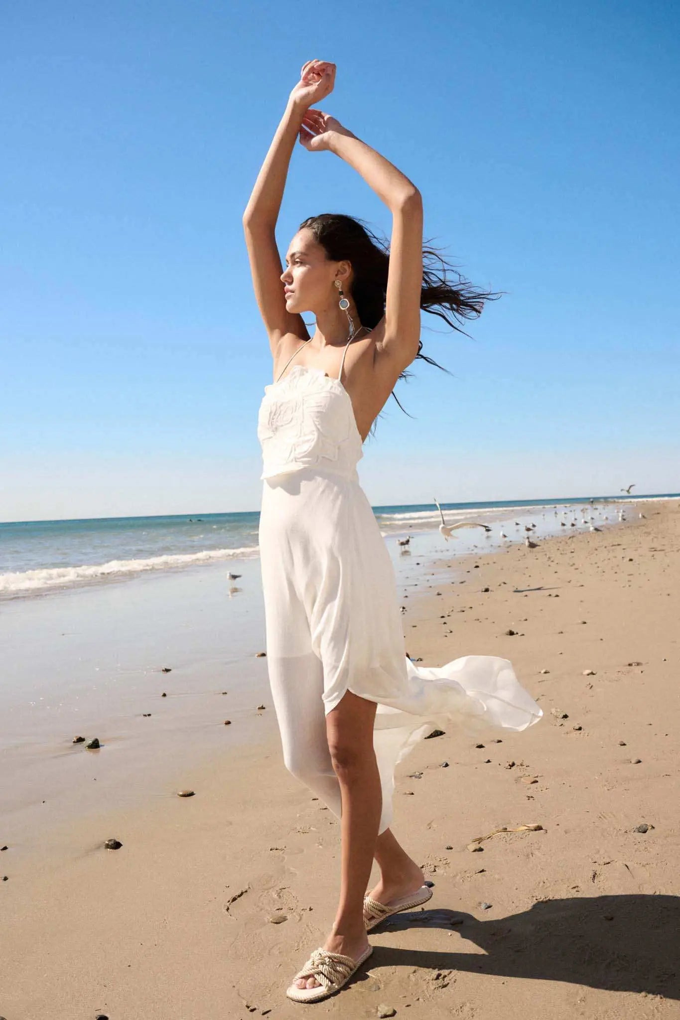 Like a Rose Embroidered Halter Maxi Dress