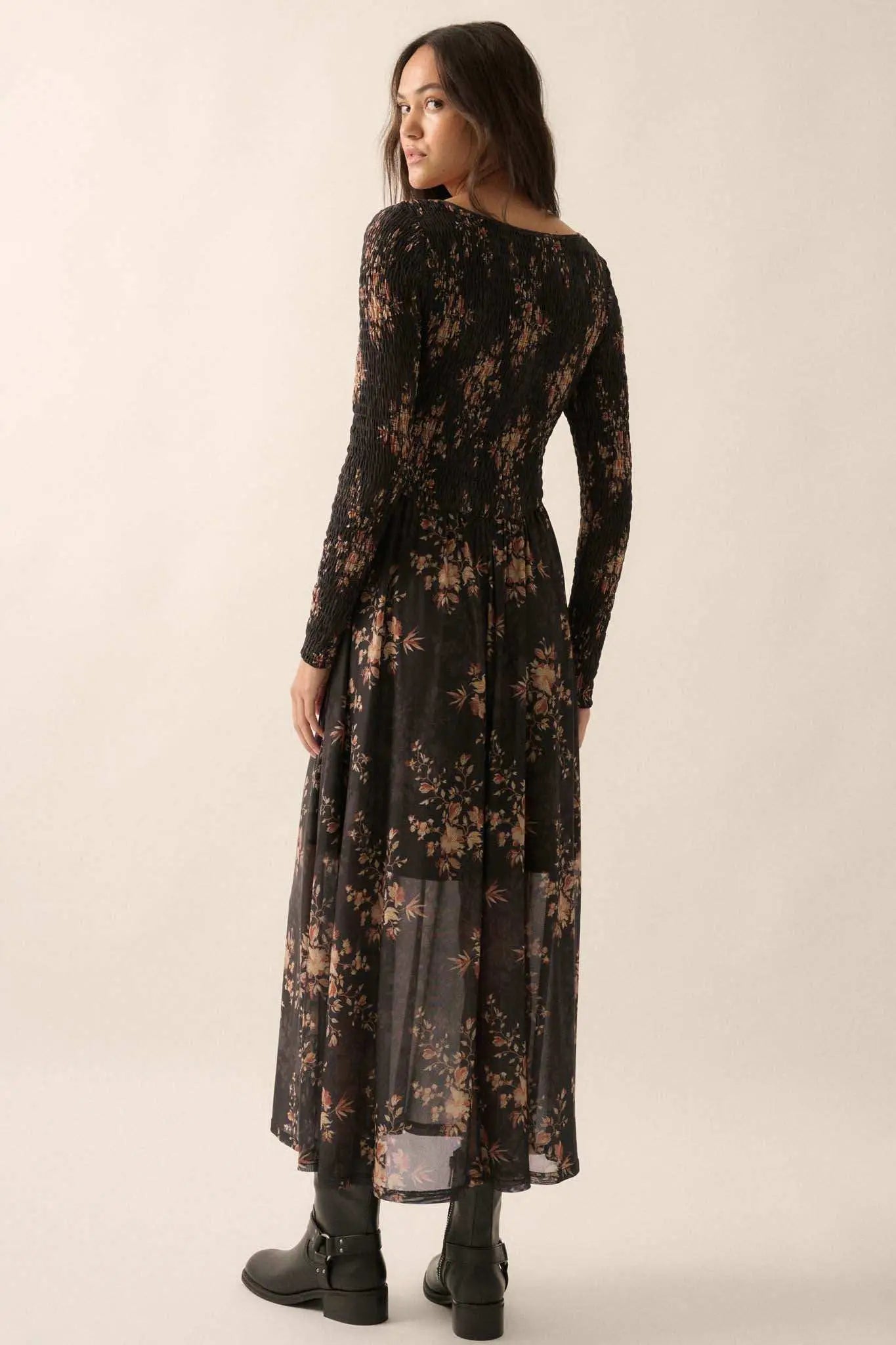 Chasing Wildflowers Smocked Floral Midi Dress