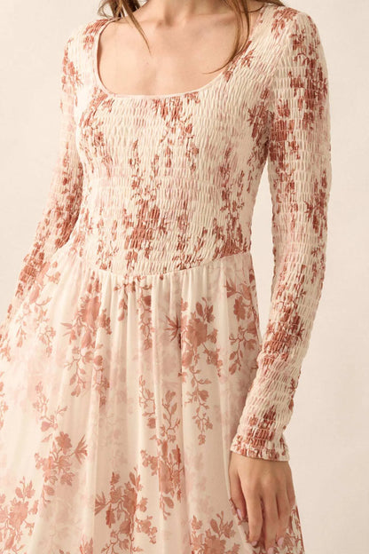 Chasing Wildflowers Smocked Floral Midi Dress