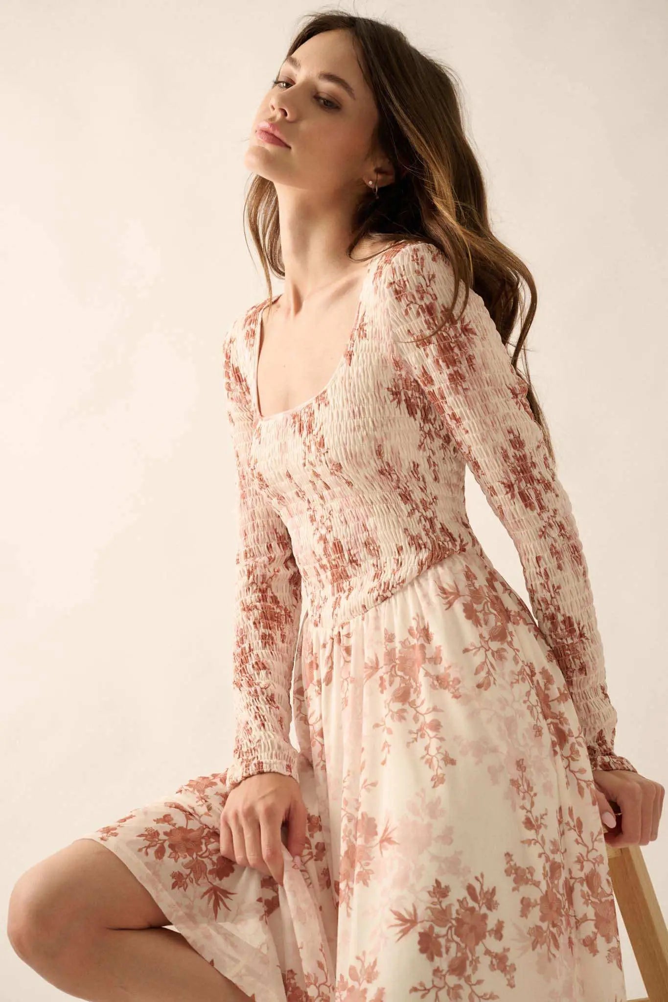 Chasing Wildflowers Smocked Floral Midi Dress
