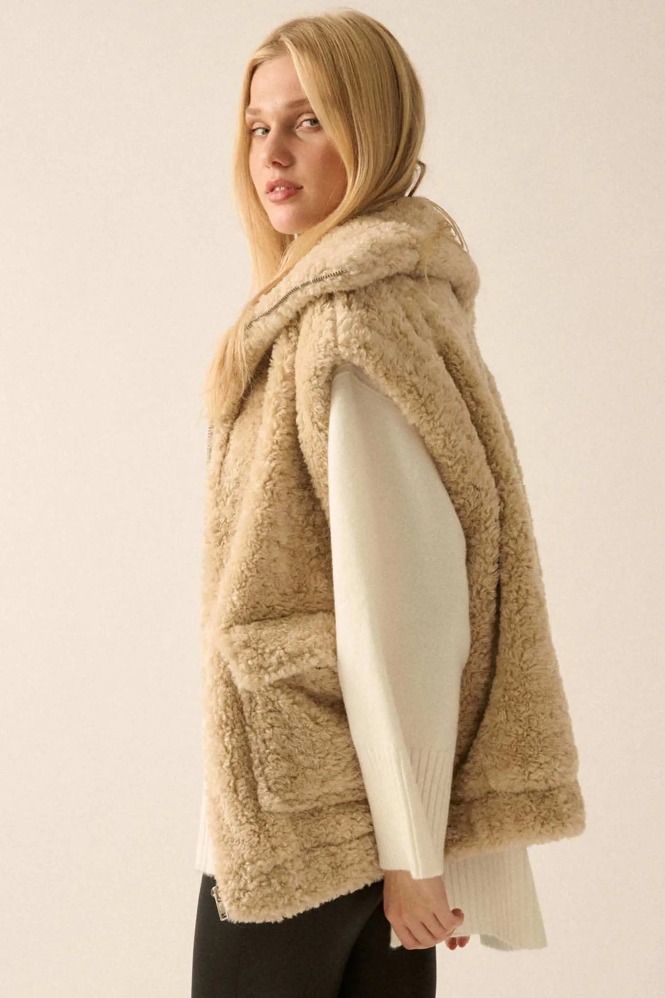 Creature Comforts Zip-Up Faux Fur Vest