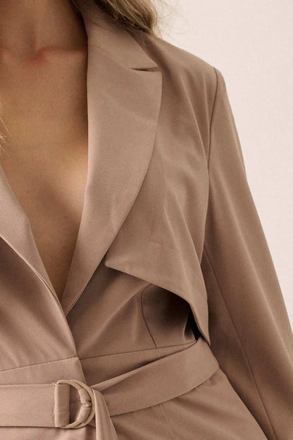 Push the Envelope Layered Belted Blazer