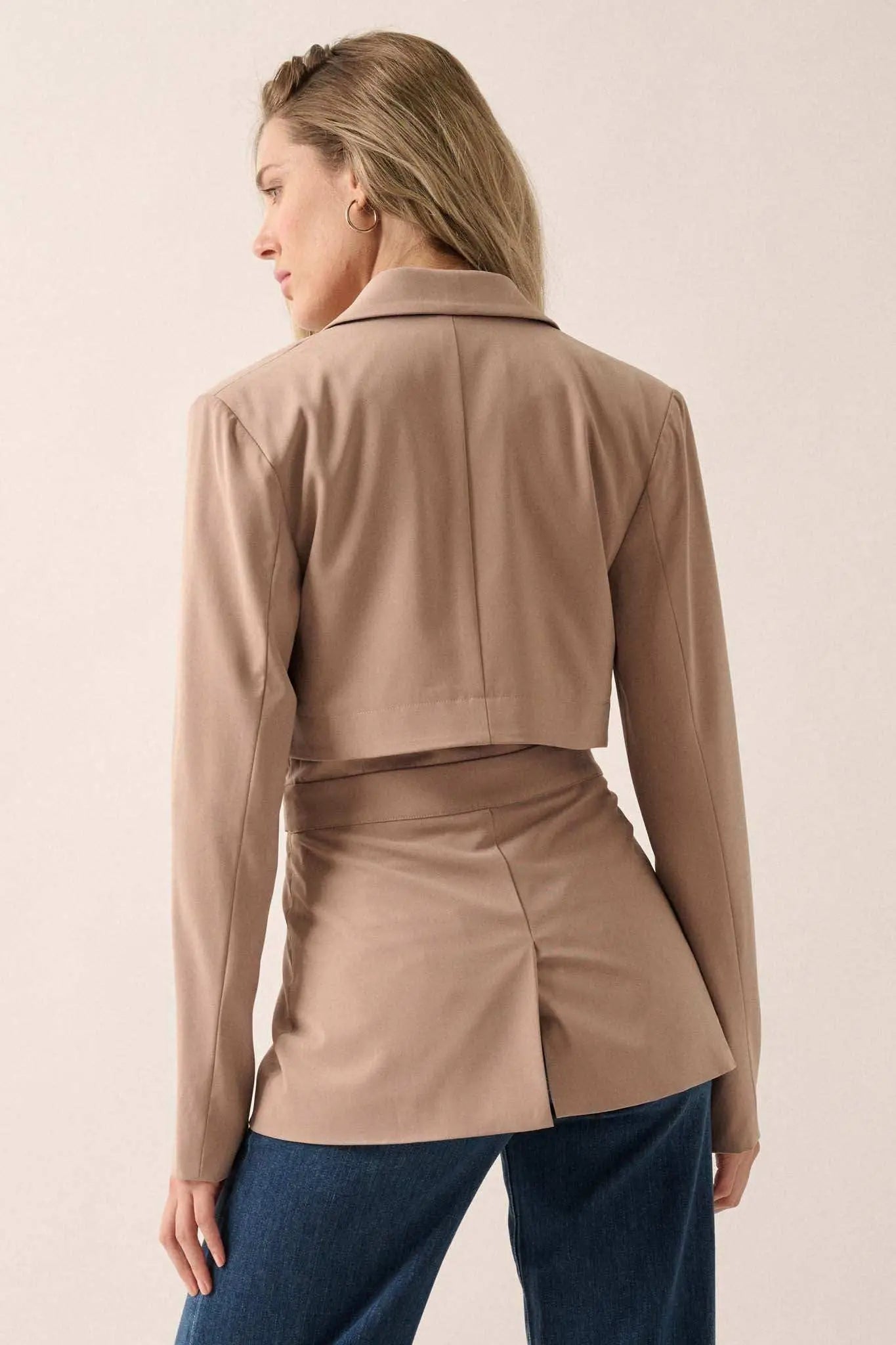Push the Envelope Layered Belted Blazer