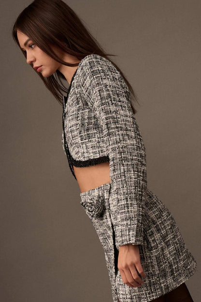 Pure Couture Cropped Tweed Blazer