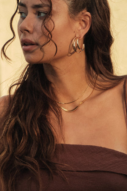 Palisades Layered Gold Snake Chain Necklace