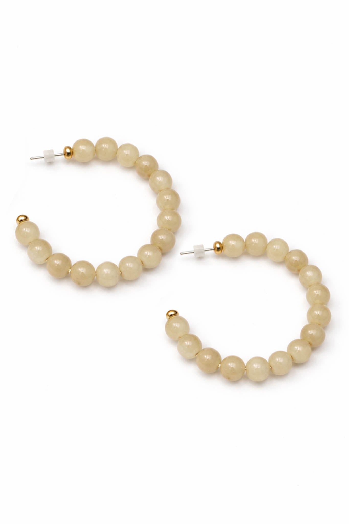 Crescenta Marble Resin Bead Hoop Earrings