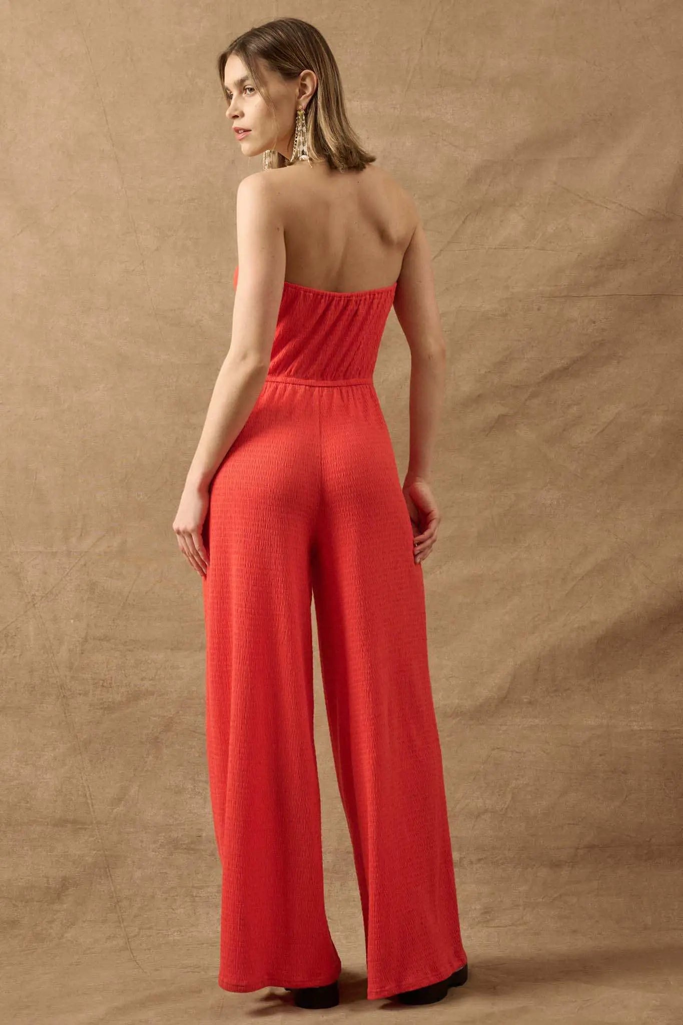 Promise the Label Smocked Jersey Strapless Jumpsuit