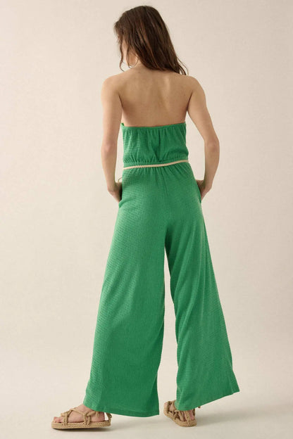Promise the Label Smocked Jersey Strapless Jumpsuit