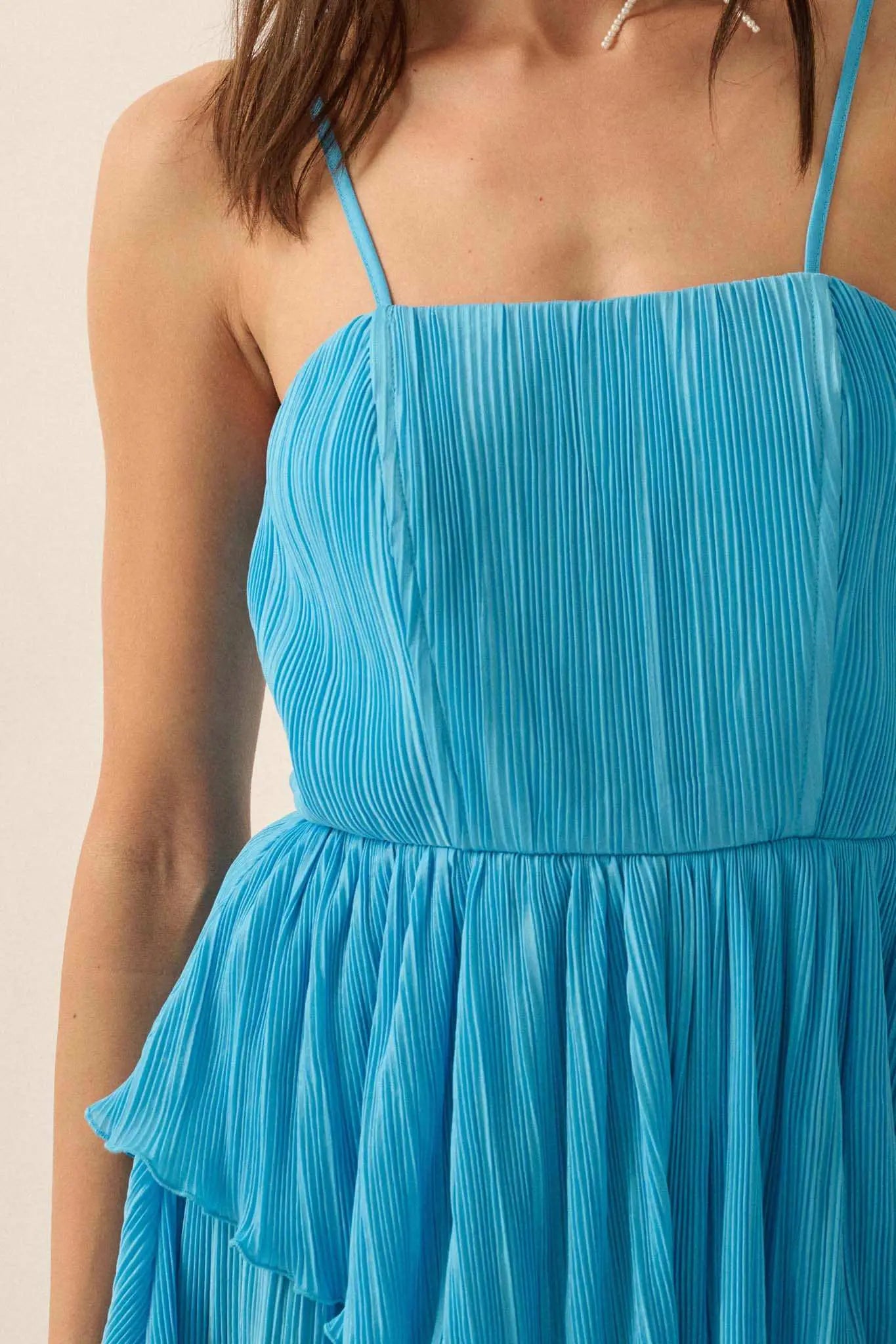 Pure Delight Pleated Tiered Ruffle Romper