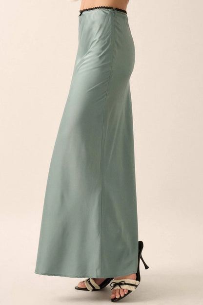 Silken Dreams Bias-Cut Satin Maxi Skirt