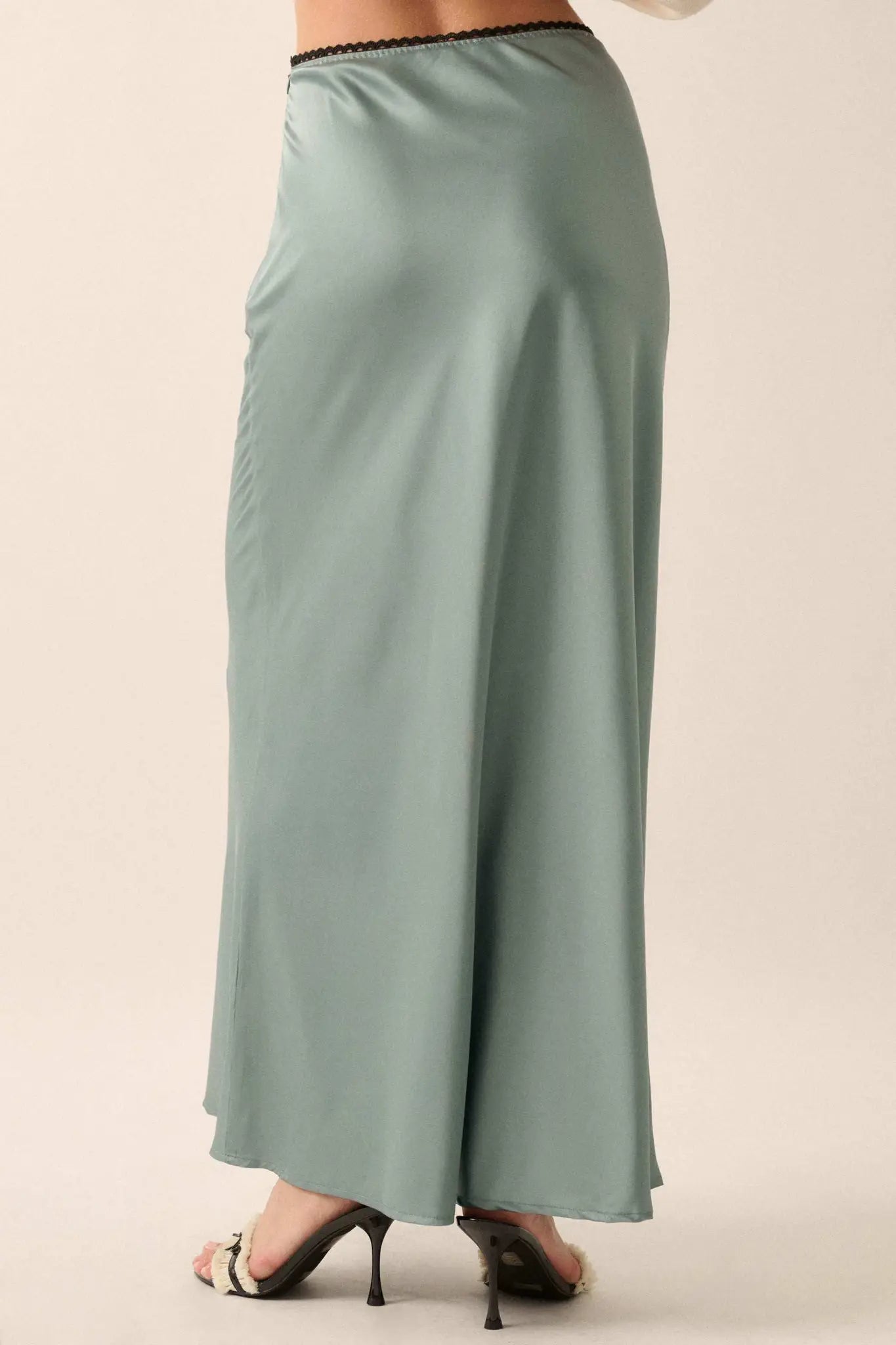Silken Dreams Bias-Cut Satin Maxi Skirt