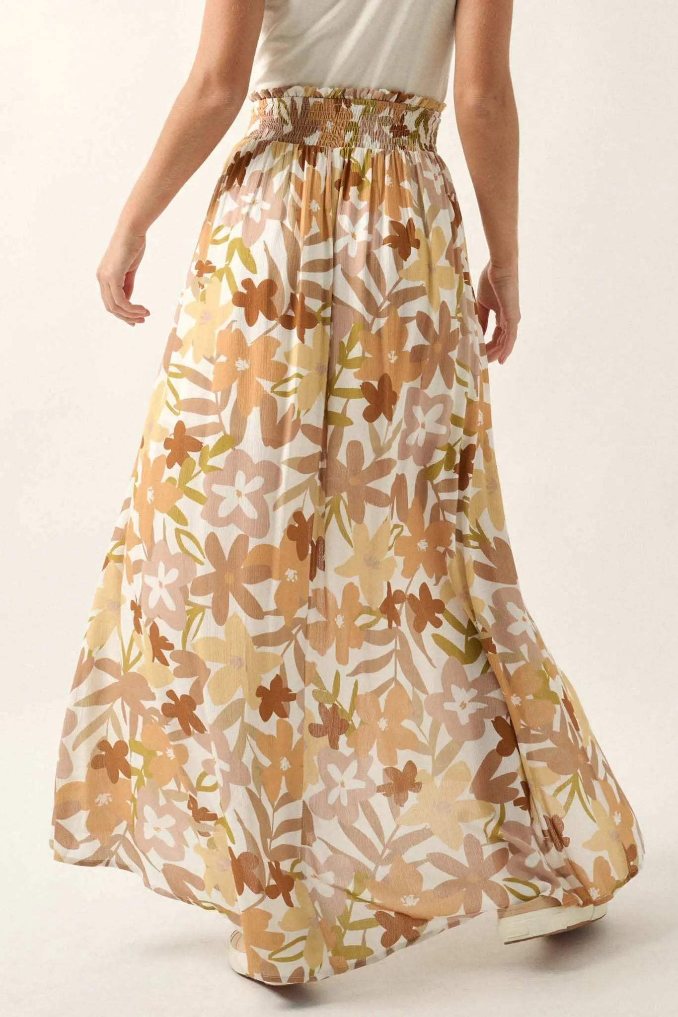Rainforest Flowers Floral High-Waist Maxi Skirt