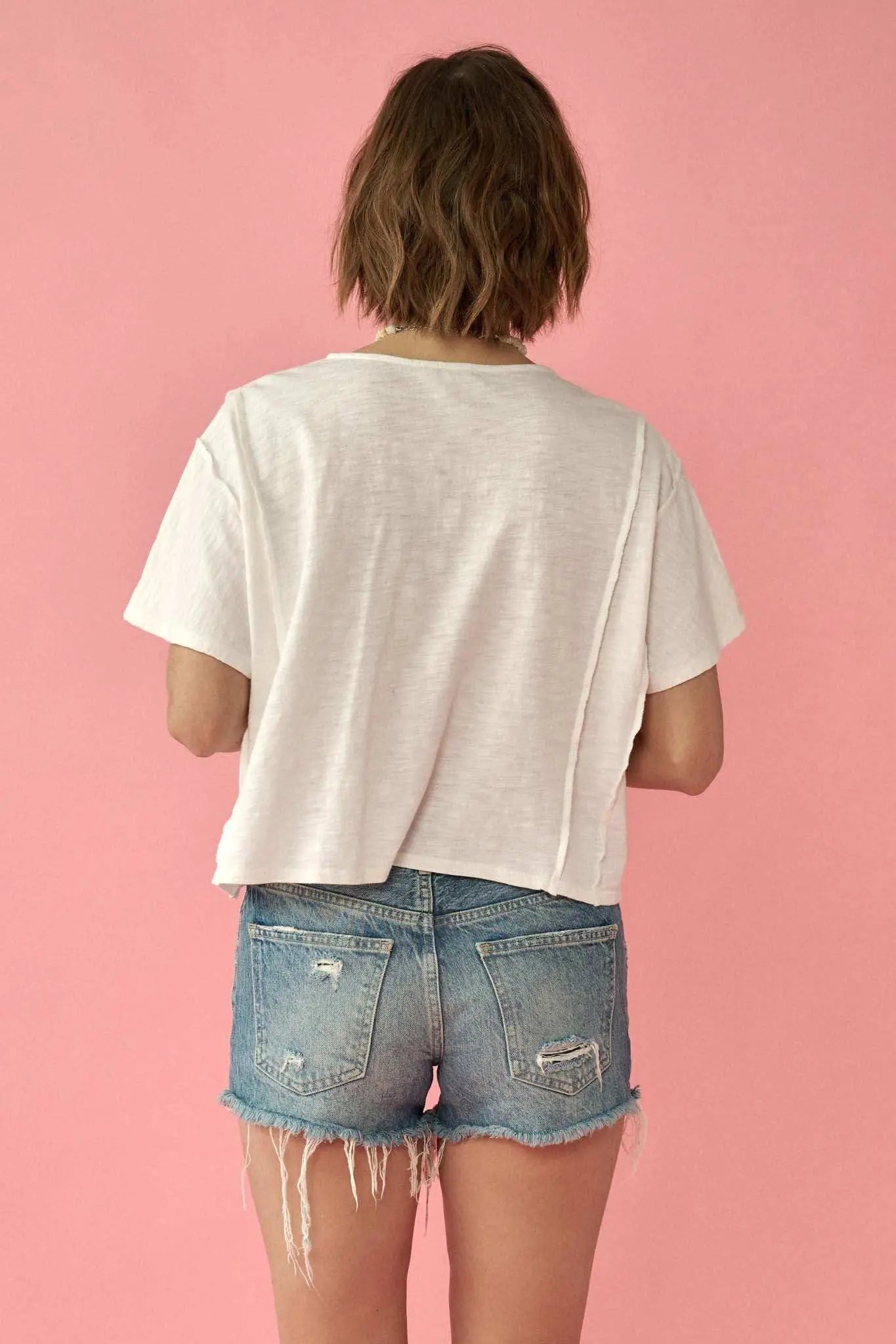Easy Fit Vintage-Wash Slub Cotton Henley Tee